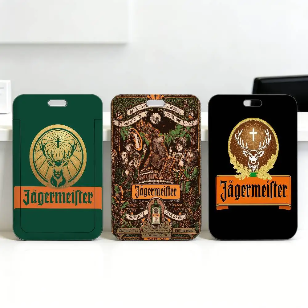 J-JAGERMEISTER - Porta Tarjetas Deslizante de Primera Calidad, Porta Identificación, Porta Credenciales, Porta Tarjetas de Trabajo, Porta Tarjetas de Estudiante, Porta Tarjetas de Autobús
