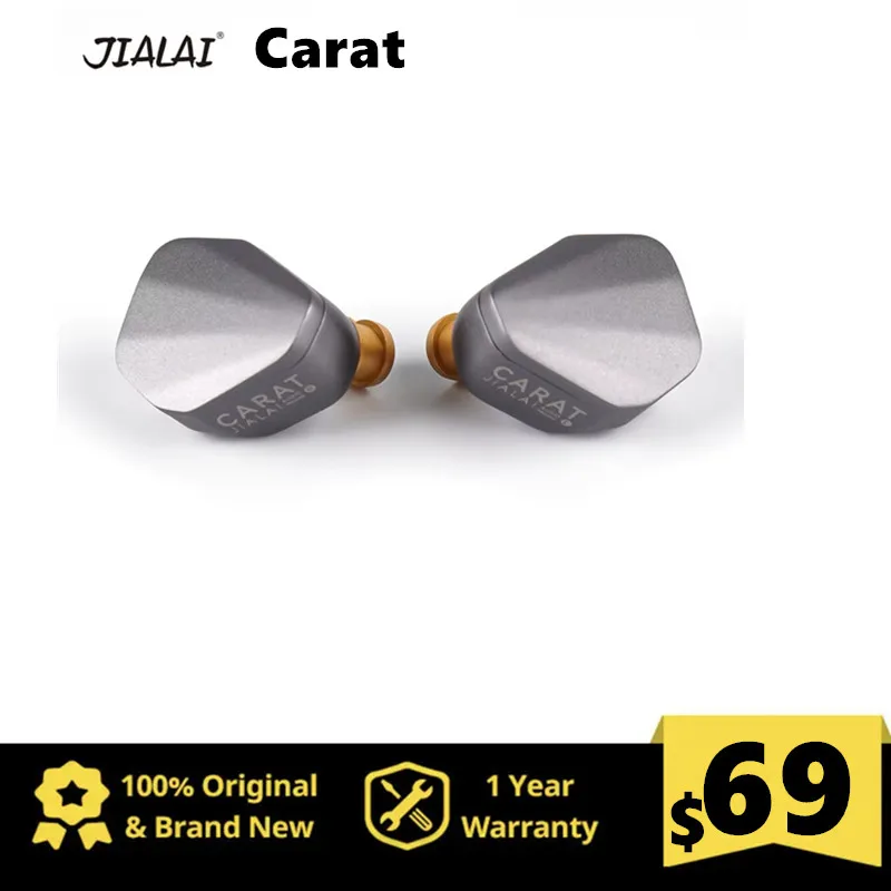 

JIALAI Carat HiFi Wired Music Earphone 10mm Titanium Plated DLC Dynamic Vocal In Ear Earbud Monitor 0.78 2Pin Interface Headset