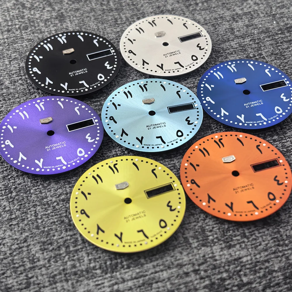 NH36 dial diameter 28.5mm Arabic numerals S-shaped dial modified mechanical watch green night light compatible with NH36 movemen