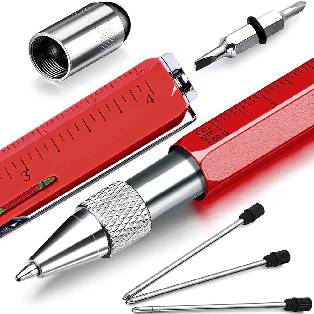Multifunctionele Balpen Met Moderne Handheld Tool Meet Technische Liniaal Schroevendraaier Touchscreen Stylus Waterpas