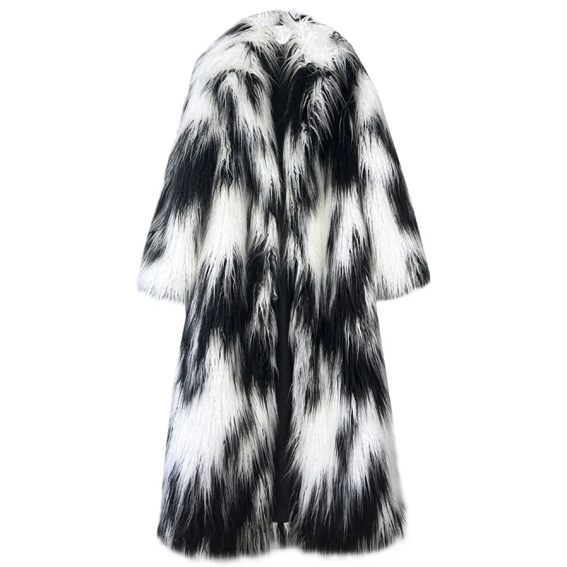Faux Mongolia Sheep Fur Coats Women Colorful Jackets Long Sleeves Open Stitch Thick Loose Fit Elegant Casual Autumn Winter 2026