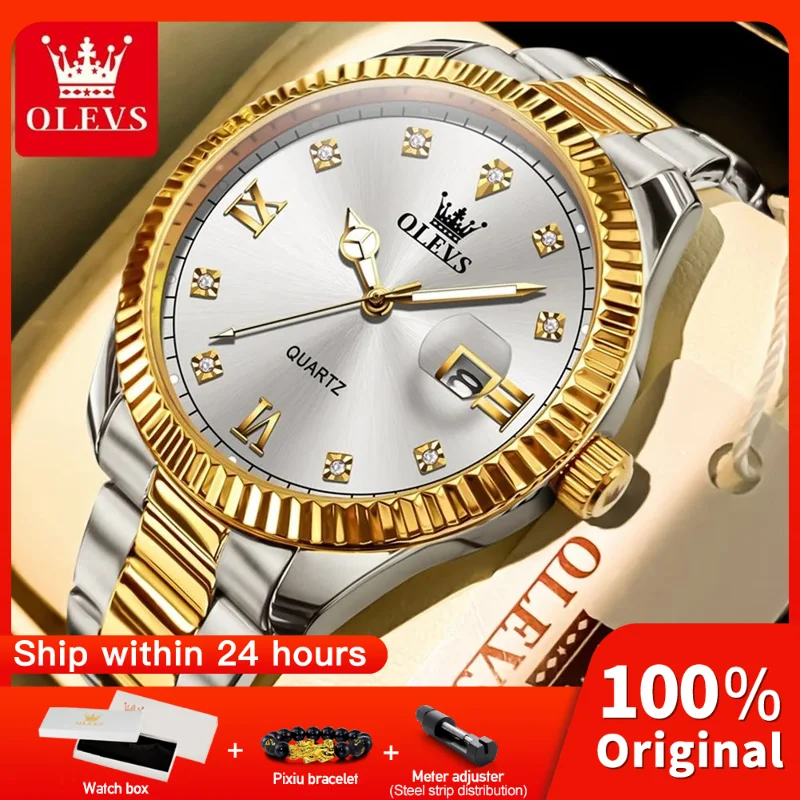 

OLEVS 3623, мужские часы, оригинальные деловые роскошные простые брендовые кварцевые часы, водонепроницаемые светящиеся часы для мужчин, автоматическая дата Reloj