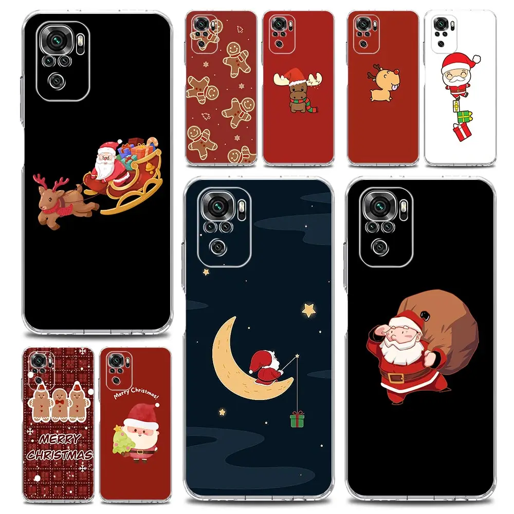 Christmas Santa Claus Phone Case For Xiaomi Redmi Note 13 12 5G 9S 9 8 10 11 Pro Plus 4G 9T 13C 12C10C 9C 9A 7 Clear Cover