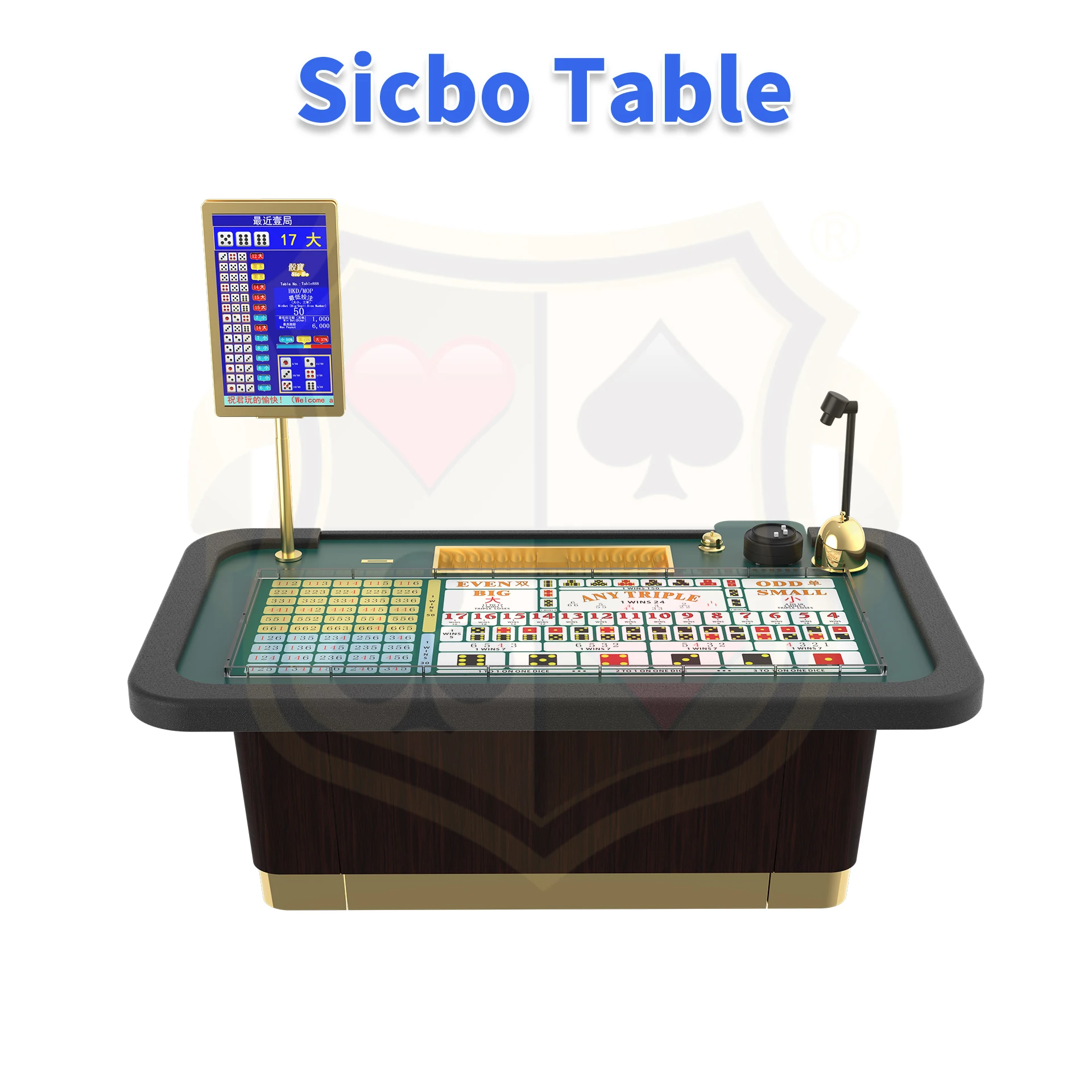 Custom Luxury Professional Sic Bo Table with Durable Eco-Friendly Wood Construction Dice Game Table for Casino Gambling