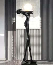 Creative Art Character-shaped Sculpture Statue Led Floor Lamps for Living Room Hotel Lobby Decoration Pendulum Standing Lights
