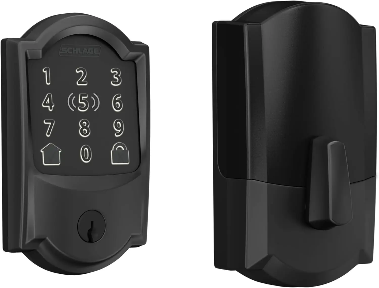 499WB CAM 622 Encode Plus WiFi Deadbolt Smart Lock, Keyless Entry Touchscreen Door Lock with Camelot Trim, Matte Black