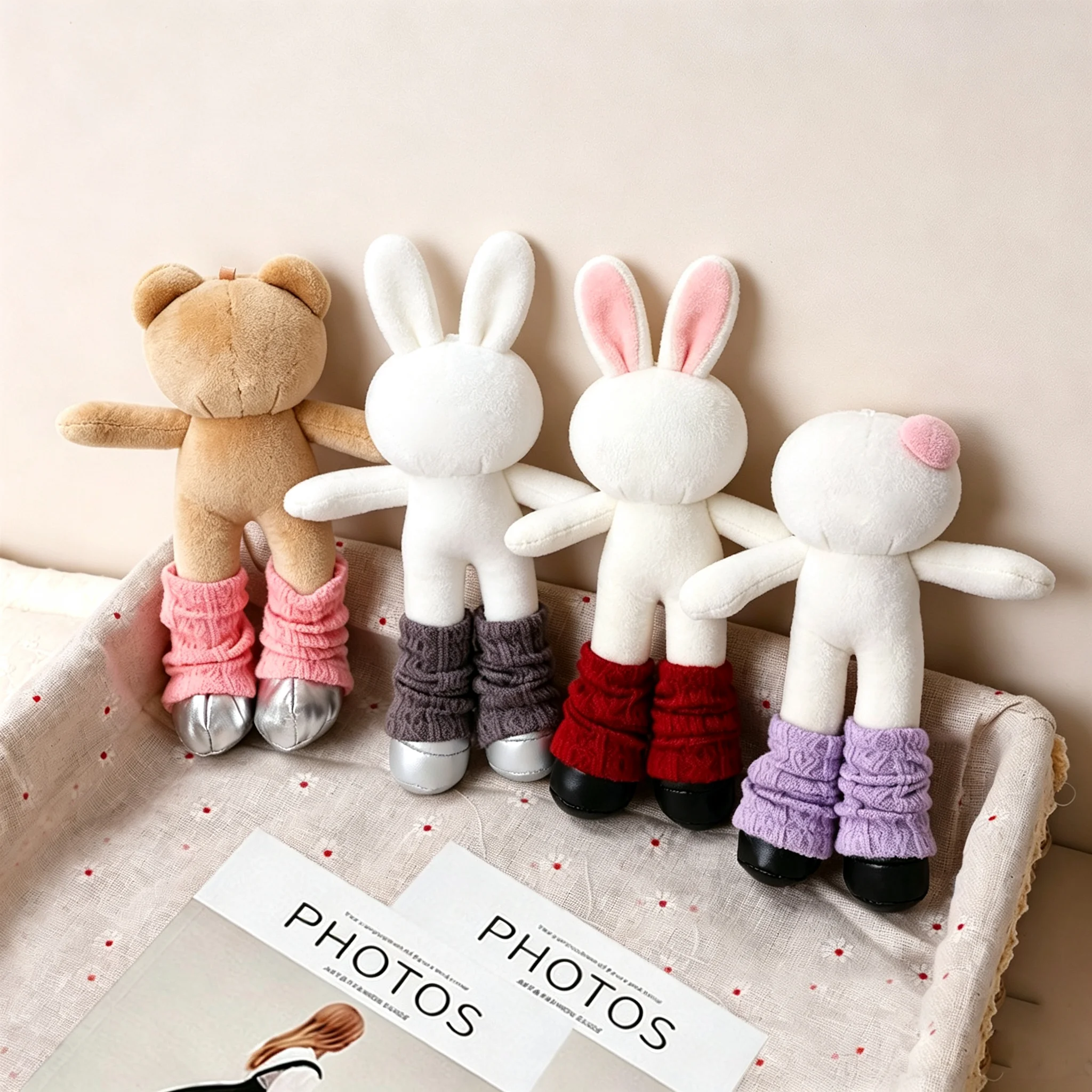 Elastic Cable Knit Doll Leg Warmers Stretch Mini Socks Multi Color Soft Knitted Doll Costume Decor Accessories Doll Outfit Gifts