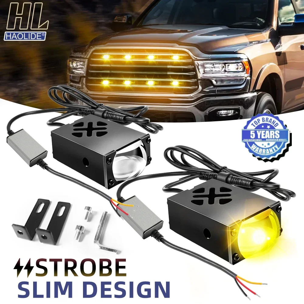 

HAOLIDE 3inch Led Work Light 6000k 3500k Hi/Lo Beam Projector Lens Super Bright Led Grille Light 12V 24V IP68 for Offroad SUV