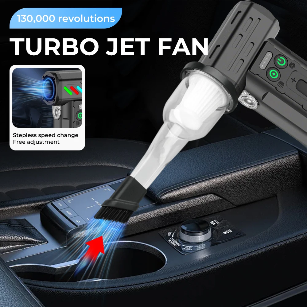 منفاخ توربو نفاث بدون فرش منفاخ هواء قوي مع 3 فوهات ومجموعات مكنسة كهربائية منفضة هواء كهربائية بسرعة الرياح 55 متر/الثانية #3