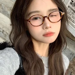 Vintage Oval Sunglasses for Women Luxury Designer Small Oval Anti Blue Light Glasses Retro Fashion Leopard Eyegalsses Gifts