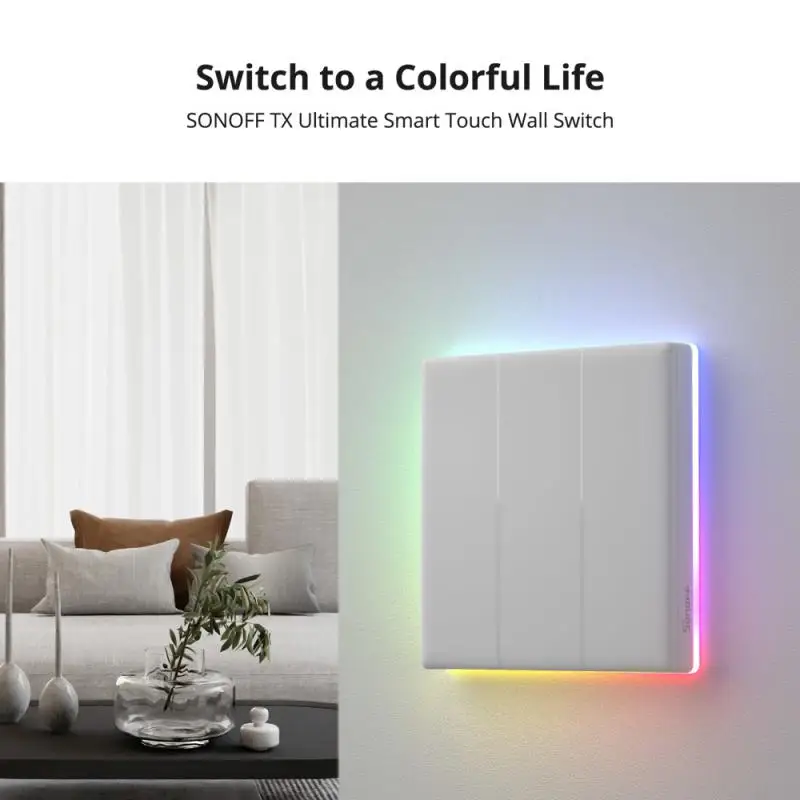 SONOFF T5 86 120 WiFi Touch Wall Switch Smart Home Replaceable Switch Cover EWeLink APP Remote Control Via Alexa Google Home