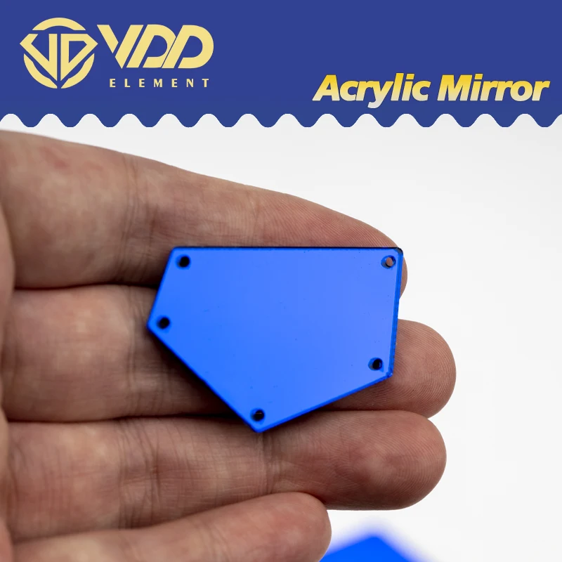 VDD 60/200 Stück, gemischte Größen, blaue Acryl-Spiegel-Nähsteine zum Aufnähen, DIY-Bastelsteine mit flacher Rückseite für Kleiderdekorationen, Handarbeiten – Detail 3