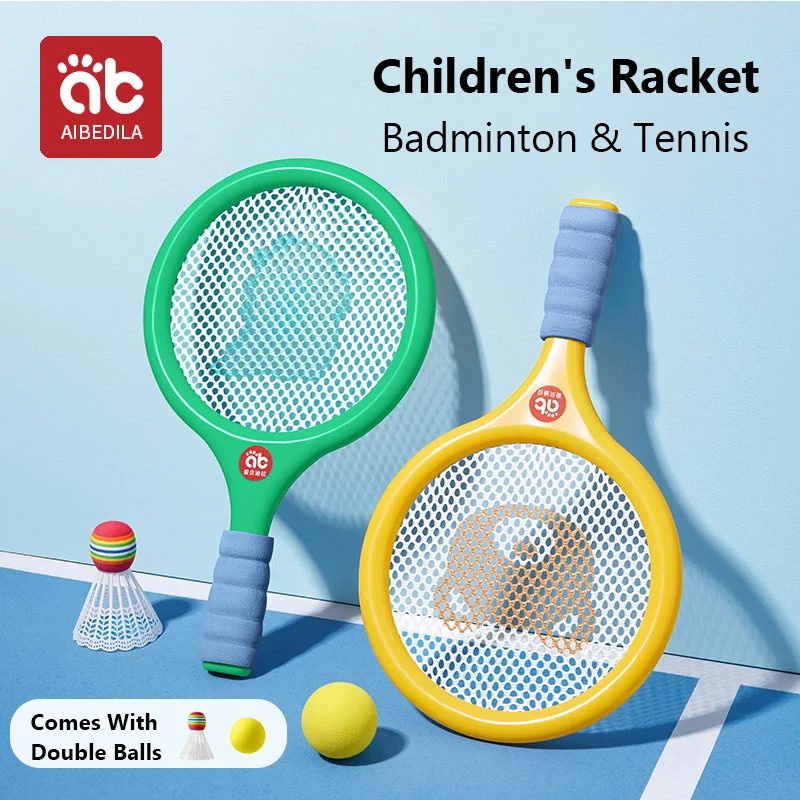 

AIBEDILA Children's Badminton Tennis Racket Training Outdoor Beach Tennis Kindergarten Baby Parent Child Interactive Toys