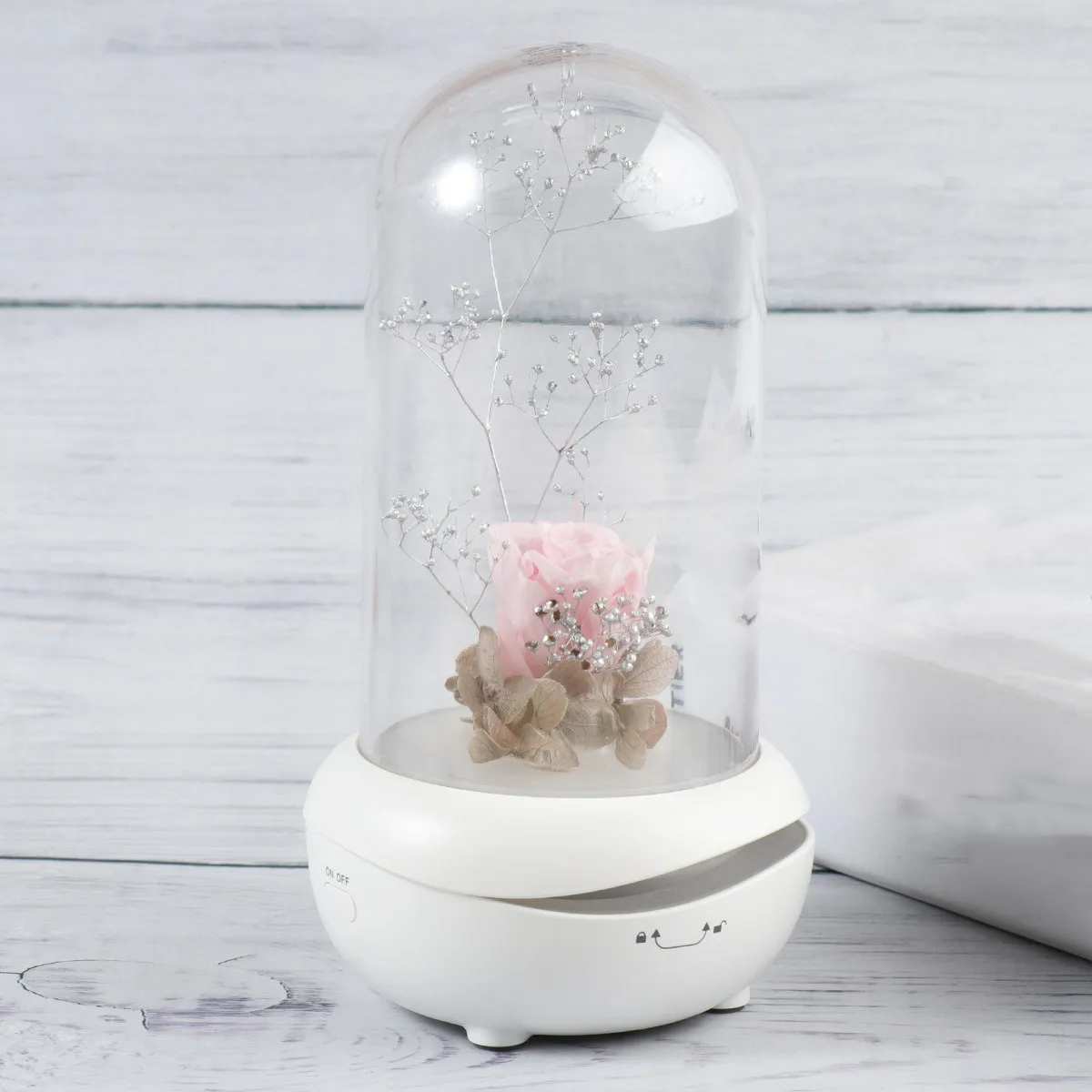 

USB-диффузор для ароматерапии с зарядкой от USB, розовый, с вечной розой, LED-увлажнитель, очиститель воздуха, ночник для дома, спа и йоги