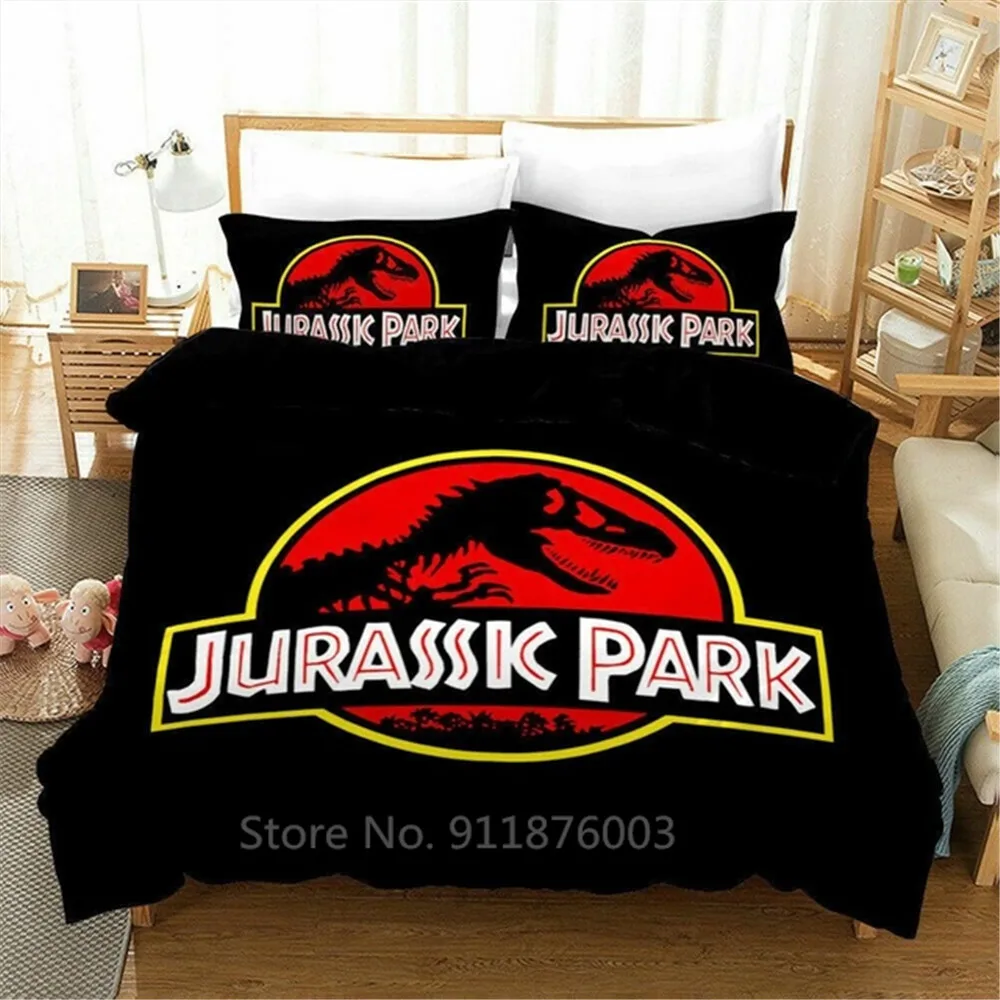 Fashion Jurassic Park Dinosaur Bedding Set Cartoon Duvet Cover Bedroom Decor Kids Gifts 140x200cm Quilt Cover Home Textiles