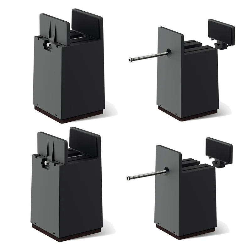 เตียง Risers, 4 นิ้วปรับโต๊ะ Riser บล็อกสกรู CLAMP 4 Pack Heavy Duty เก้าอี้ Raisers เหมาะกับ 0-2 นิ้วความกว้างทนทาน