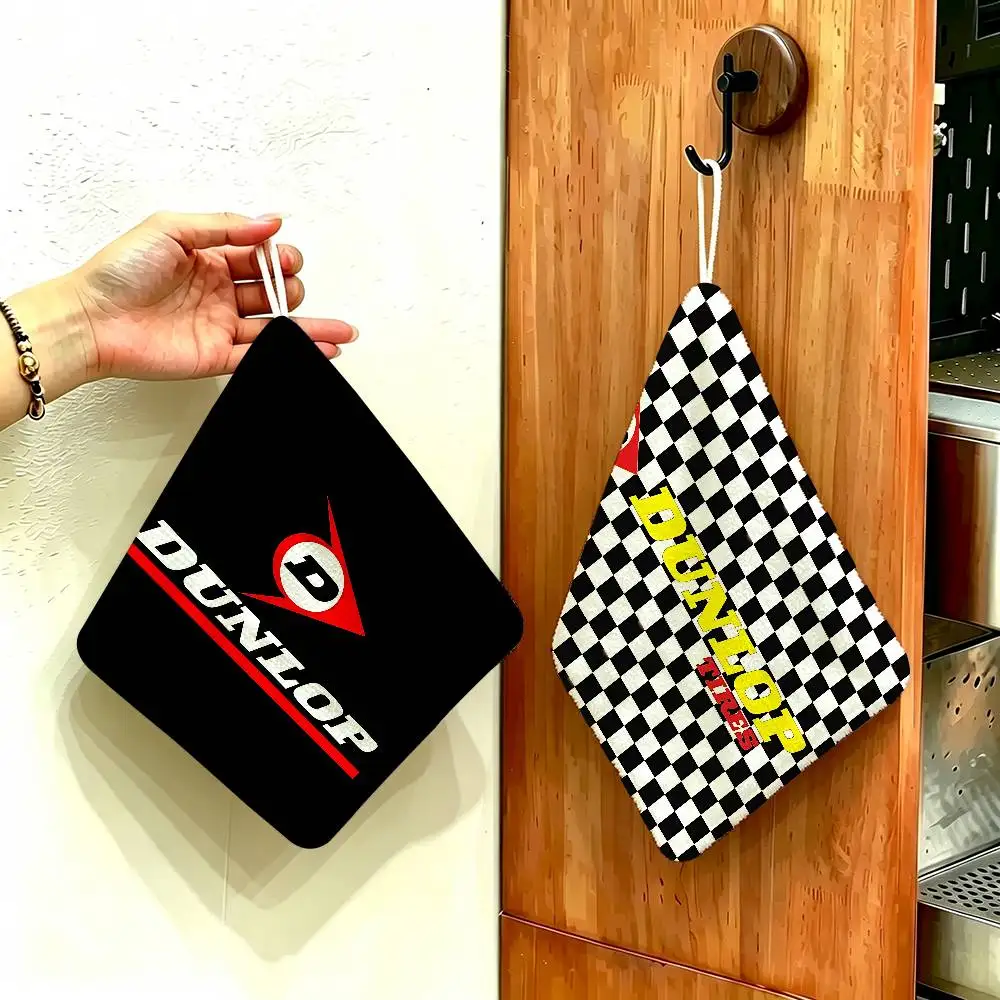 D-Dunlops Polyester Cotton Hanging Kitchen Towel, Skin Friendly Hand Wiping Towel for Hotel Cafe Household