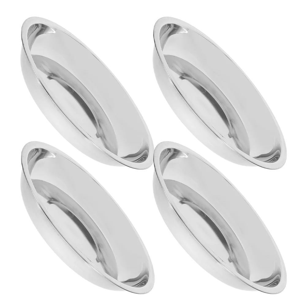 

4Pcs Stainless Steel Pet Feeding Bowls Shallow Cat Dog Dishes Wide Design Hygienic Safe Durable Shallow Cat Food Dish