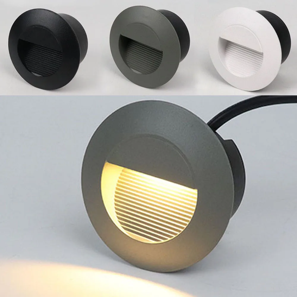 Led Step&Stair Light 3W Recessed Wall Sconce Outdoor Waterproof Deck Flooring Lamp for Garden Porch Channel Stairway Staircase