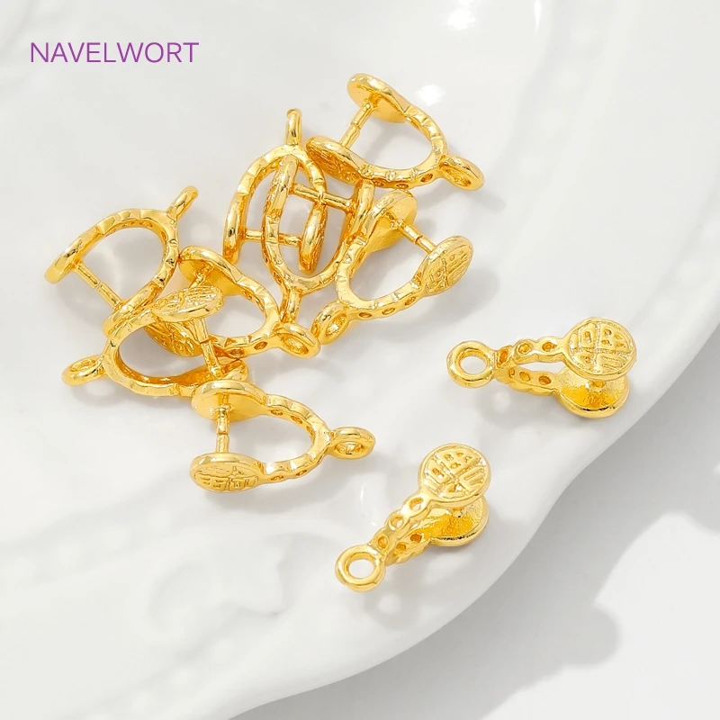 10/20 قطعة مشبك نحاسي قرصة كليب الكفالات موصلات 18K مطلية بالذهب قرصة قلادة الكفالات ل عقد دي اي واي صنع المجوهرات اكسسوارات