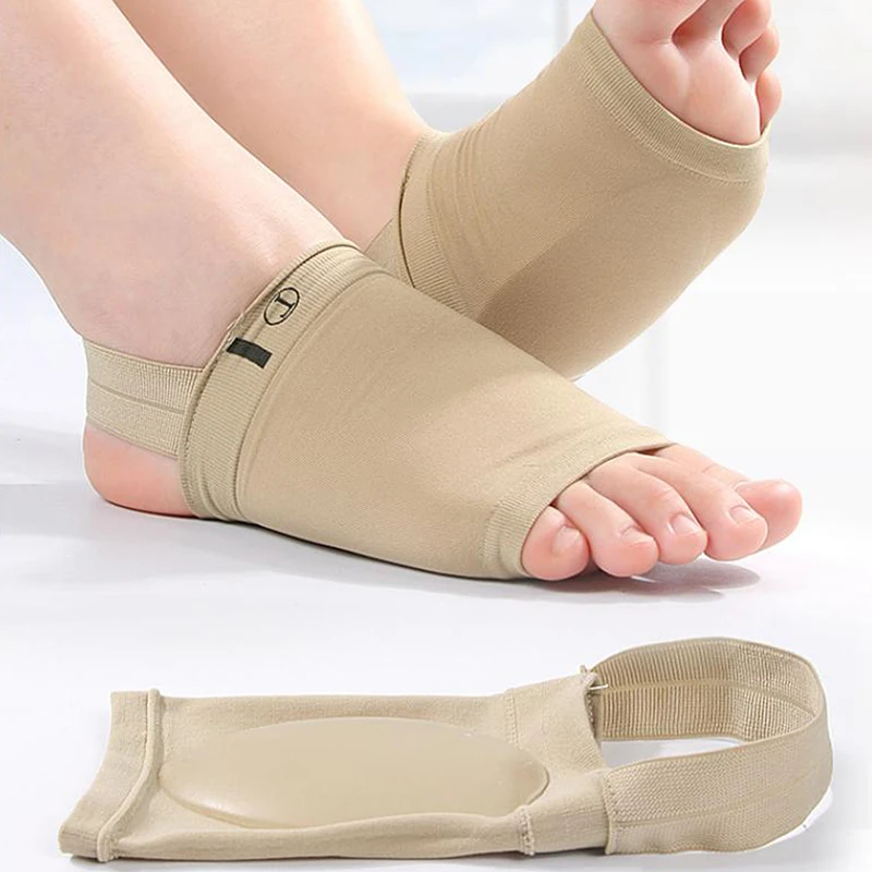1 Pair Silicone Arch Support Insoles, Flat Foot Correction Insoles, Non Collapsing Strap Design, Foot Massage