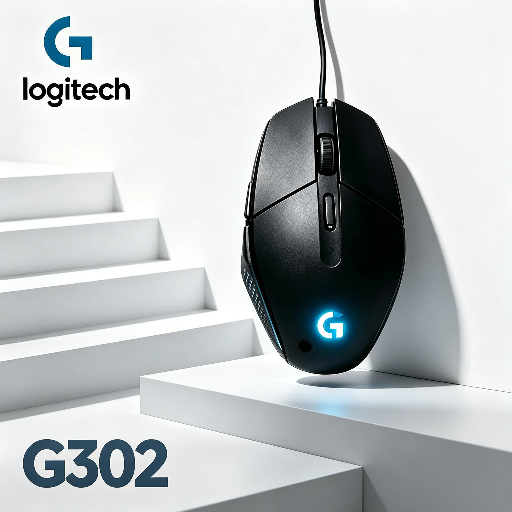 Logitech G302 Daedalus Prime Wired Optical Gaming Mouse RGB Multi‑Zone Light 4000DPI 6 Macro Buttons For Game Player Office