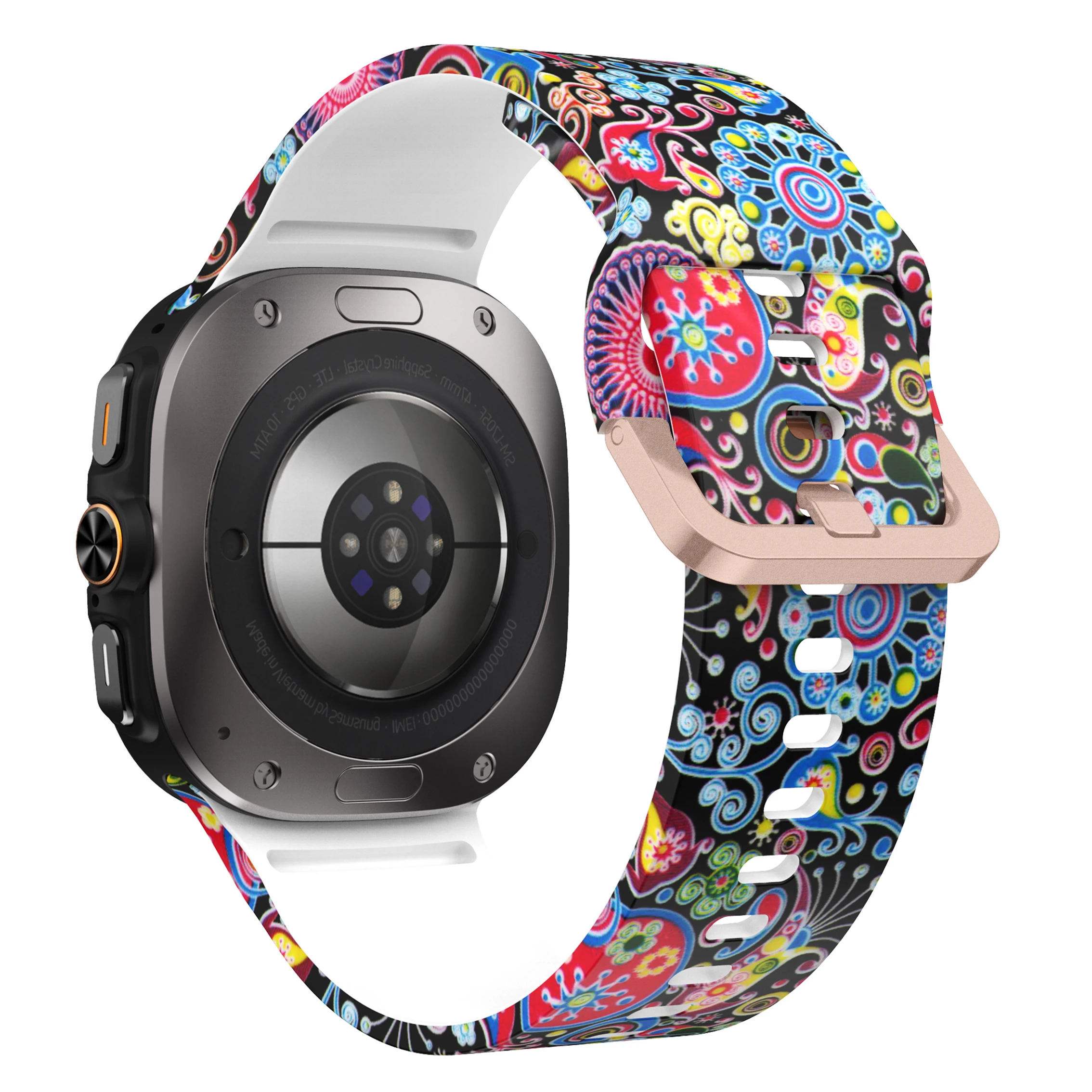 Silicone Strap for Samsung Galaxy Watch Ultra (2025) 47mm / Ultra 47mm Pattern Design Replacement Watch Band - Colorful Jellyfis