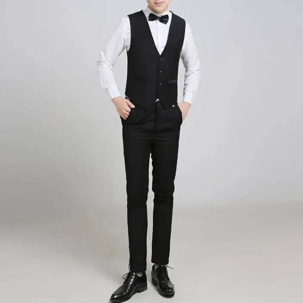 Boutique (Vest + Trousers) Men\'s British Style Elegant Fashion High-end Simple Casual Gentleman Best Man Suit Two-piece Suit