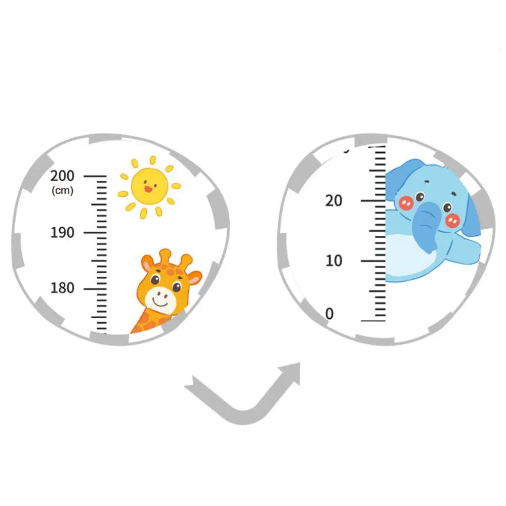 2M Height Height Measurement Sticker Self-adhesive Removable Unisex Growth Chart Catoon Pattern Waterproof Growth Chart Sticker