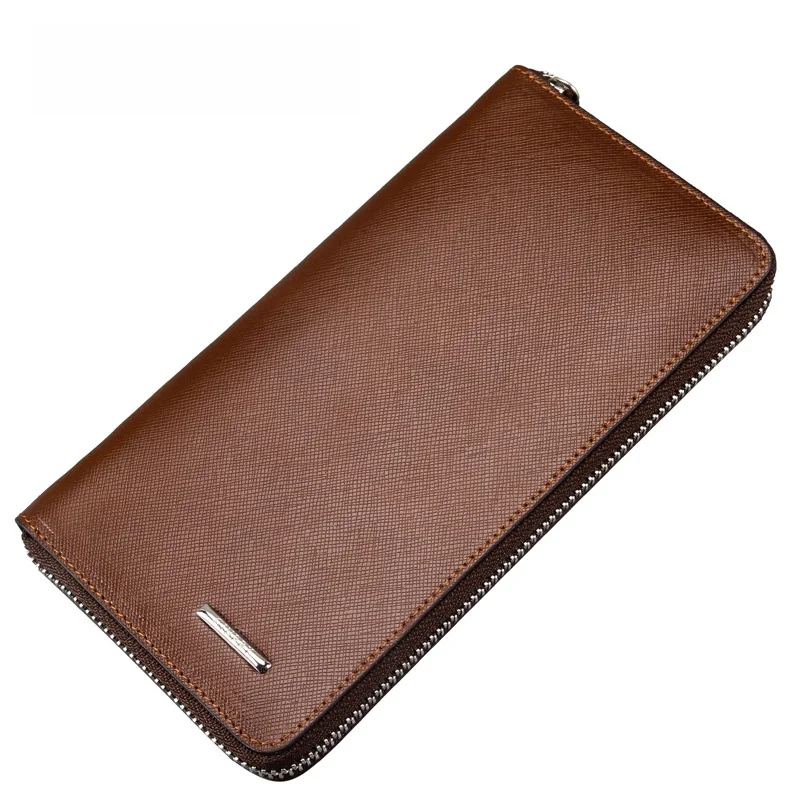 long-zipper-leather-wallet-casual-business-men's-bag-small-handbag-ginrry-brand-cowhide-leather-vertical-square-shape