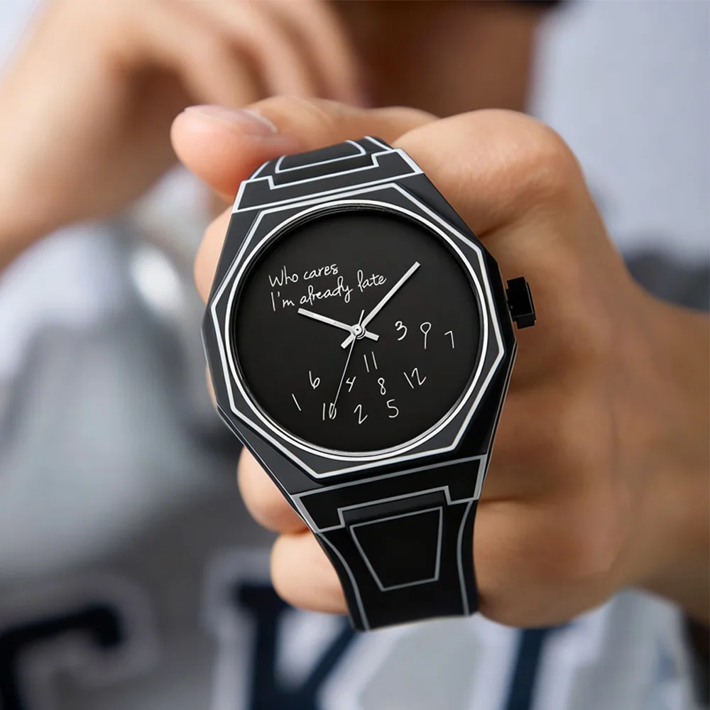 ساعة يد كوارتز إلكترونية رياضية للرجال، تصميم بسيط مستوحى من الرسوم المتحركة، إبزيم إغلاق خفيف الوزن للجنسين، ساعة للطلاب #3