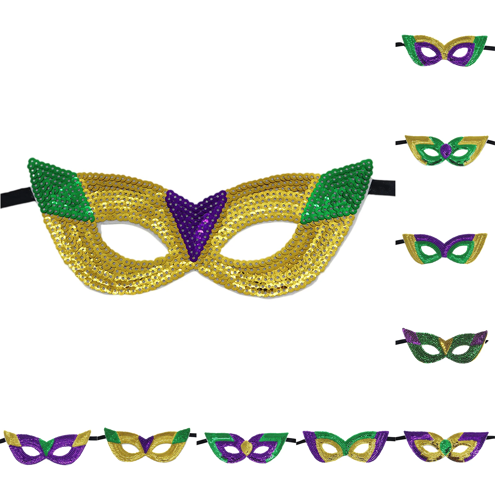 Makeup Ball Party Carnival New Sequin Headband Hair Accessories Venetian Princess Ball Party Masquerade Sequin Mask