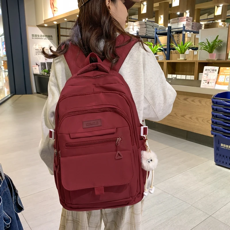 Mochila de nylon impermeável para homens e mulheres, mochilas escolares, grande capacidade, mochila de viagem feminina, estudante, meninas, moda