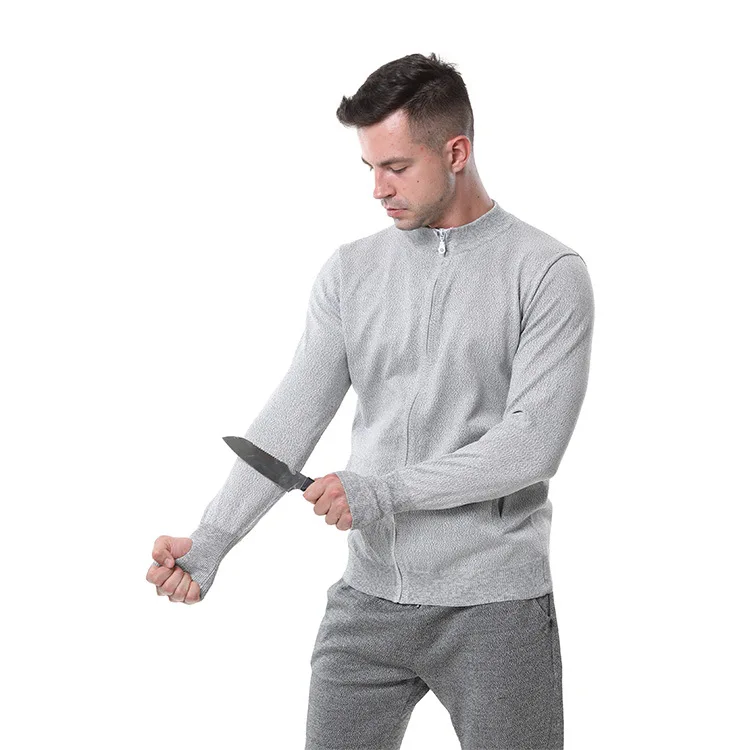 

Level 5 Anti-cut Clothing PE Wear-resistant Stab-proof Clothing Long Sleeves Hand Guards Zipper Jacket Safety Protection