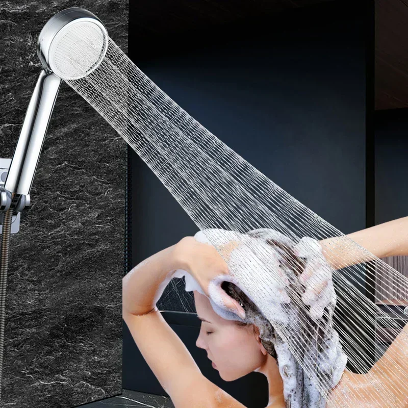 Yüksek basınçlı su tasarrufu yağmur duş başlığı banyo aksesuarlar ABS krom tutucu duş banyo aksesuarları