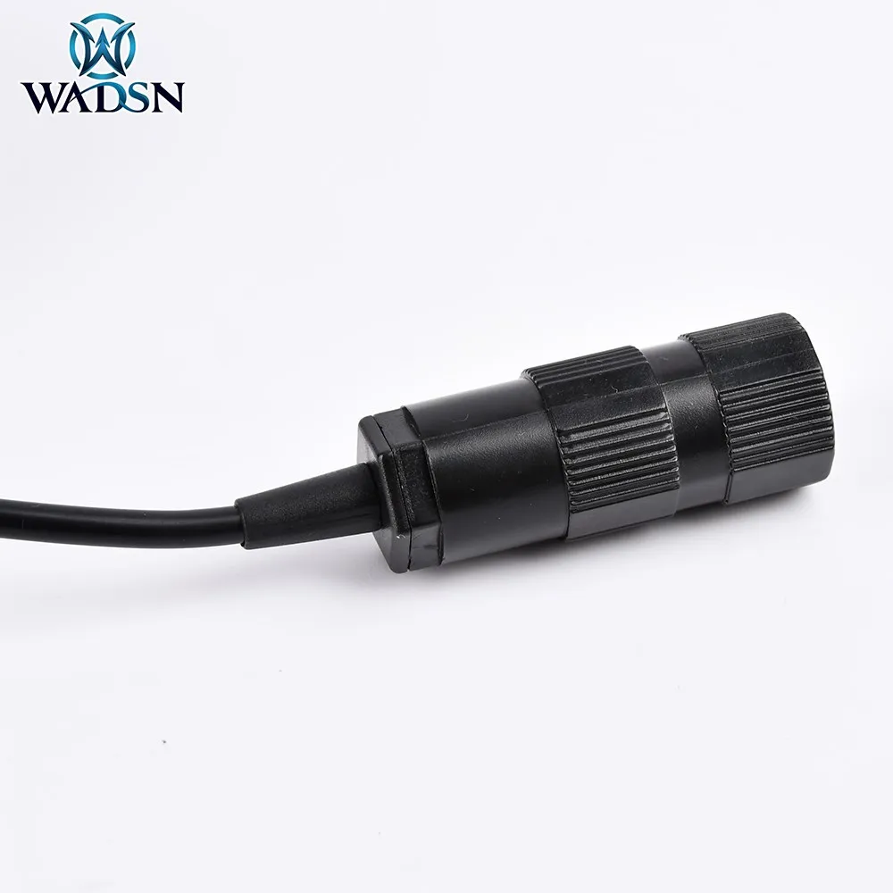 Wadsn Militaire Tactische Headset Ptt Plug Gat Hoofdtelefoon Metalen Clip Grote Push-To-Talk Knop Ptt WZ138