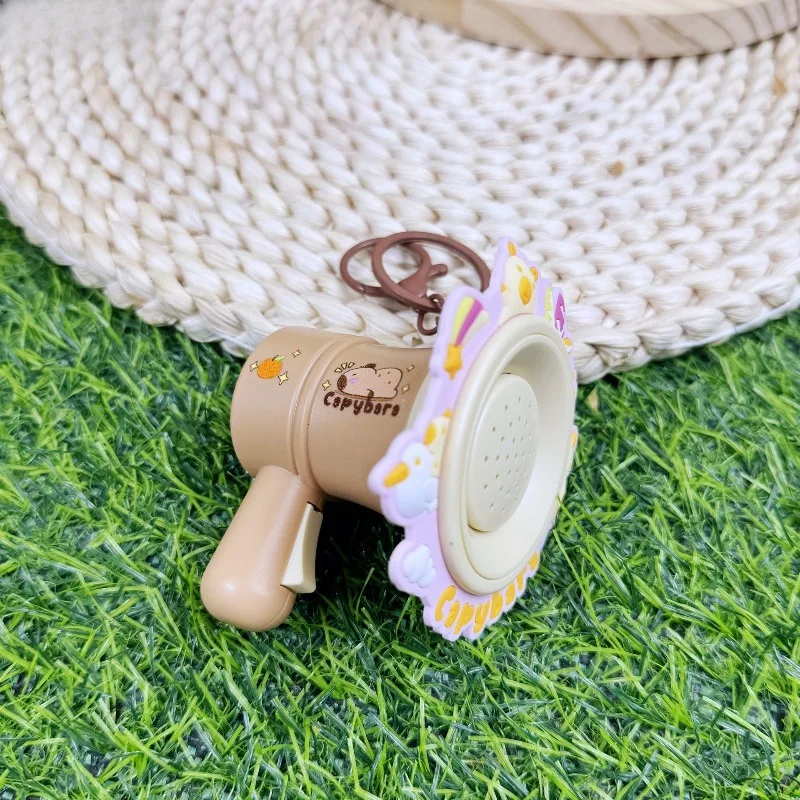 Cartoon Mini Recording Speaker Keychain Plastic Speaker Bag Hanging Toy Children's （Batteries not included）