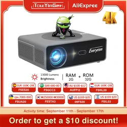 Touyinger Q10w Pro Proyector Android 4K Mini Proyectores Full HD Cine Video Proyector LED Pantalla de proyector de cine en casa Bluetooth