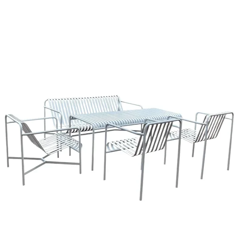 Creative and simple modern leisure outdoor tables and chairs B & B restaurant White wrought iron outdoor outdoor