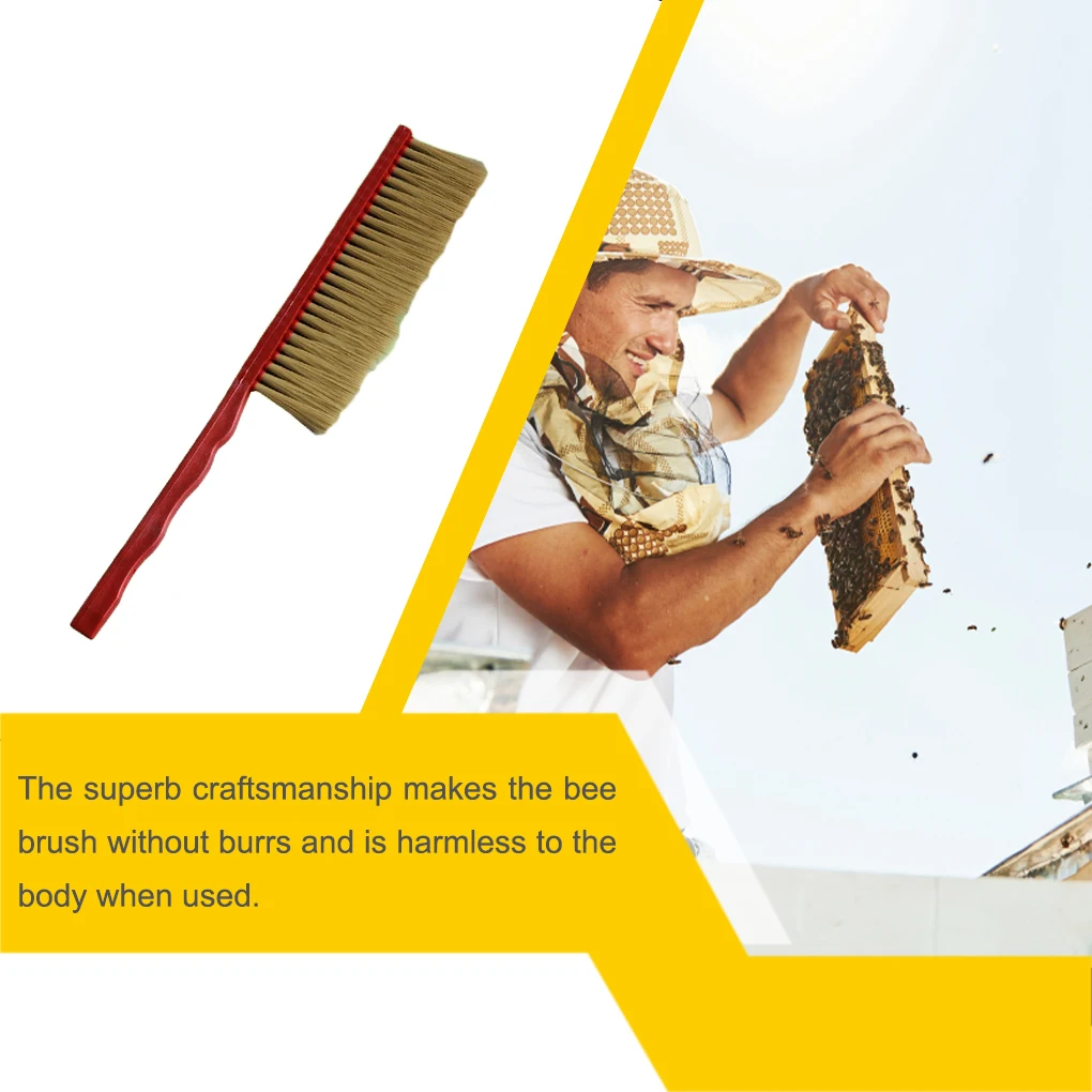 Bee Sweep Brush Long Handle Professional Reusable Washable Brushes Outdoor Yard Beekeeping Tool As shown As shown