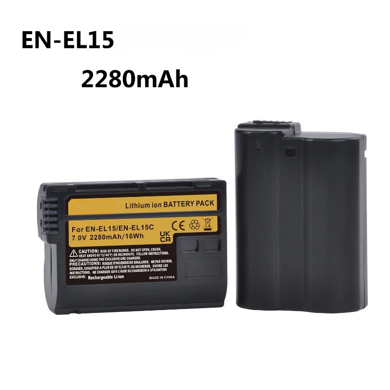 EN-EL15 baterai kamera 2280mAh, kompatibel dengan D500 D600 D610 D750 D7000 Aksesori & suku cadang elektronik baterai Digital