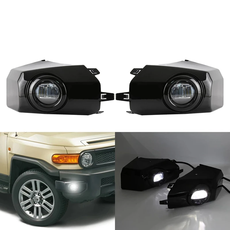 

2X Car LED Fog Lamp Fog Light With Switch Harness For-Toyota FJ Cruiser 2007-2014