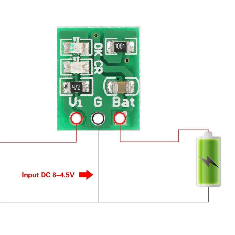 5 peças dd08crmb ultra pequeno 5v 1a módulo de carregamento de bateria de lítio li-ion para modelo de avião 18650 placa de módulo de carregamento de brinquedo