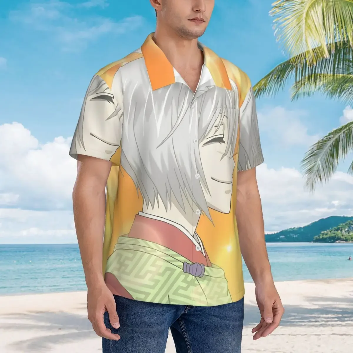 

Anime Kamisama Kiss Nanami Tomoe Hawaiian Shirts Funny Men Short Sleeve Shirt for Summer Beach Men's Button Tops