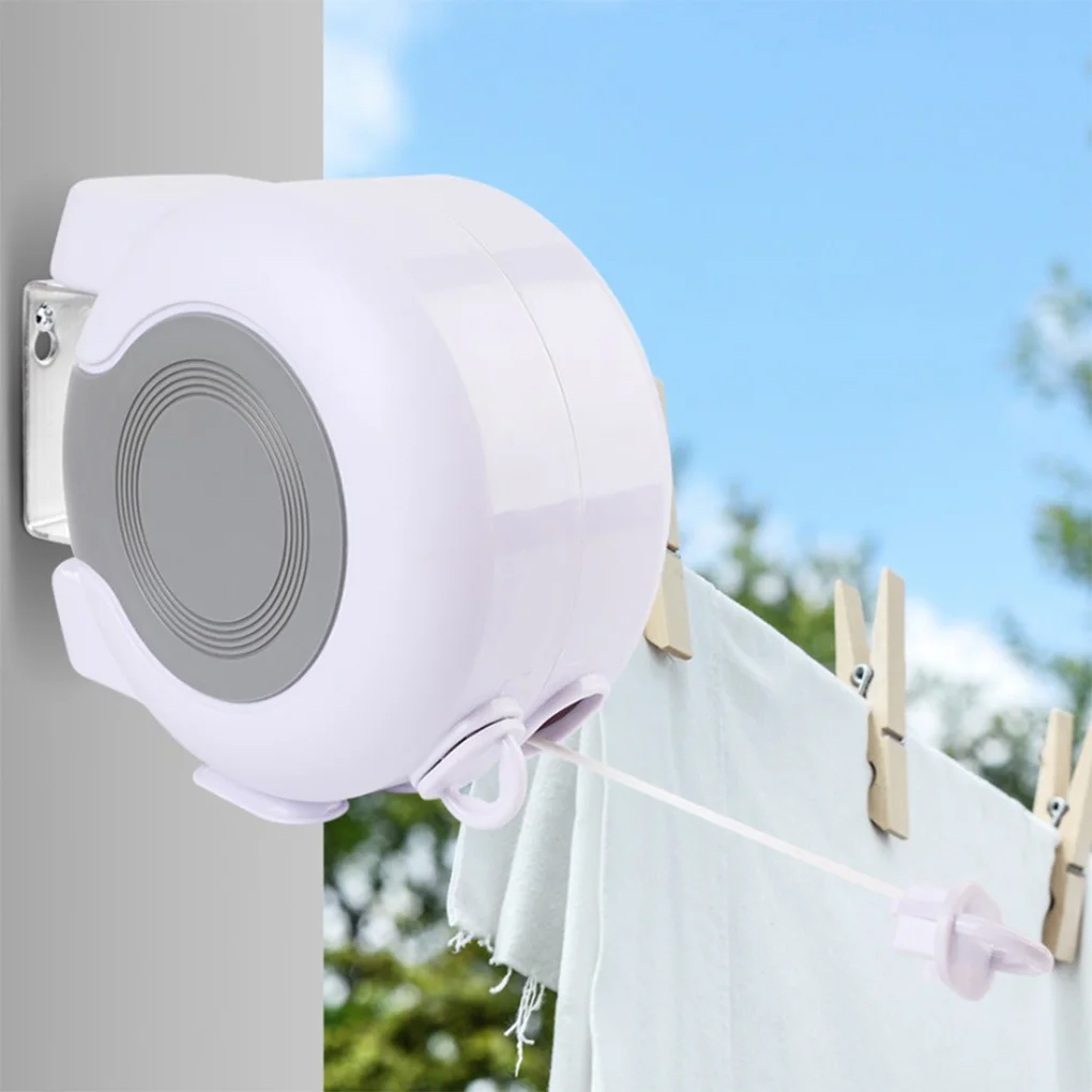 13m Double Line Outdoor Indoor Windproof Clothesline Retractable Clothesline Flexible Length Adjustable Clothesline Laundry Rope