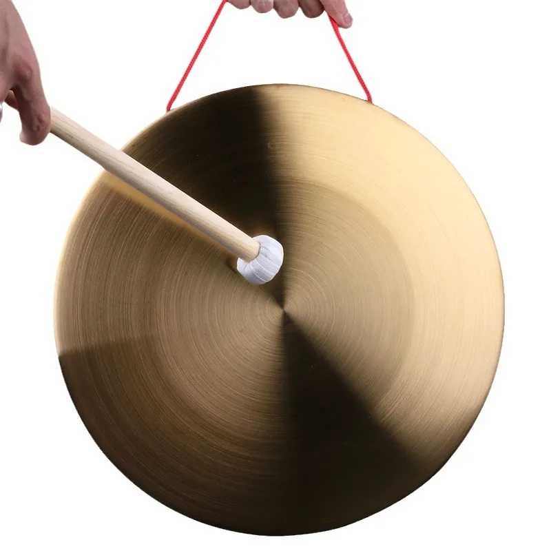 22 / 32cm Hand Gong Cymbals Brass Copper Gong Chapel Opera Percussion Instrument with Round Play Hammer