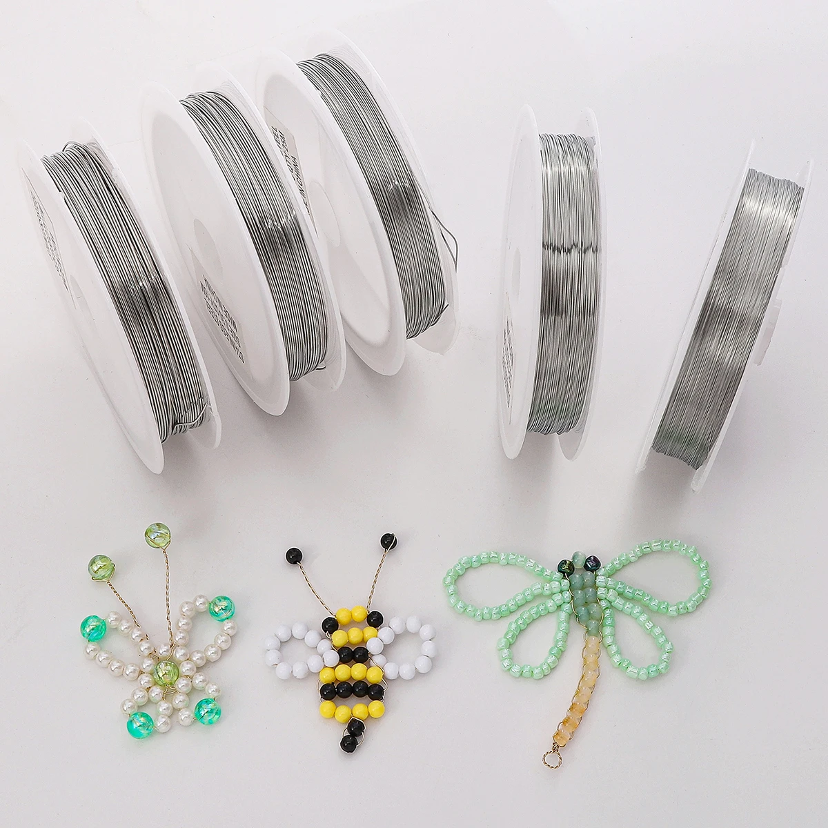 Fil d'acier souple 0.2-0.6mm anti-corrosion｜Fil unique flexible pour création de bijoux｜Parfait pour enroulement perles et connexions｜5 tailles disponibles｜Matériel de loisirs créatifs