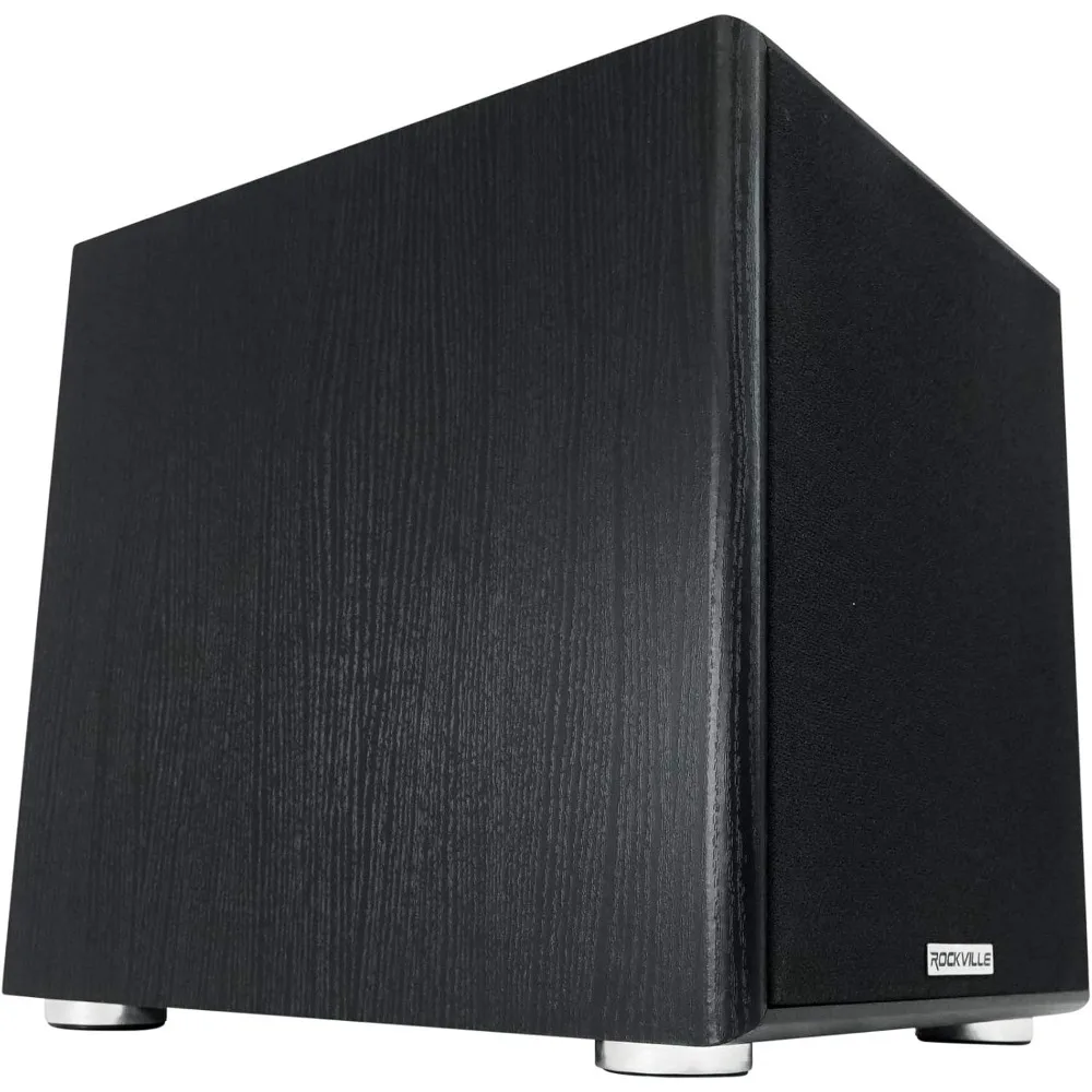 10" 600W Powered Home Theater Subwoofer, Deep Bass, Adjustable Crossover, Compact Design, Perfect for Movies and Music