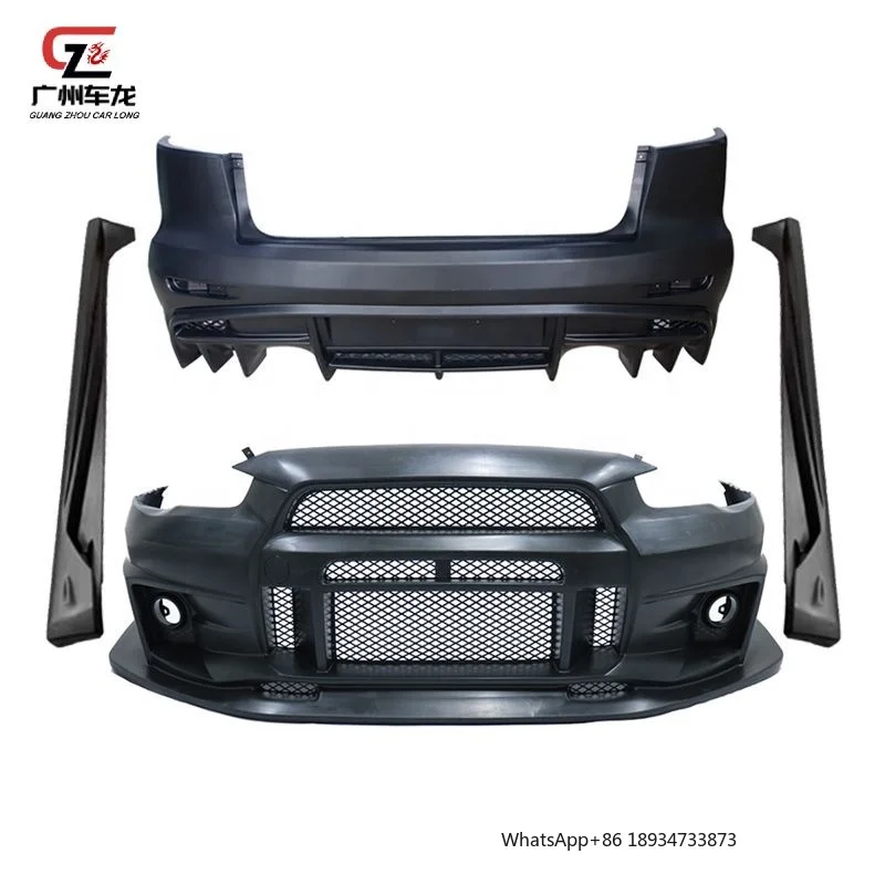 Factory Direct PP Material Car Bodykit for Mitsubishi Lancer 2009-2017 Modified Vari Front Rear Bumper Side Skirts Car Bumpers