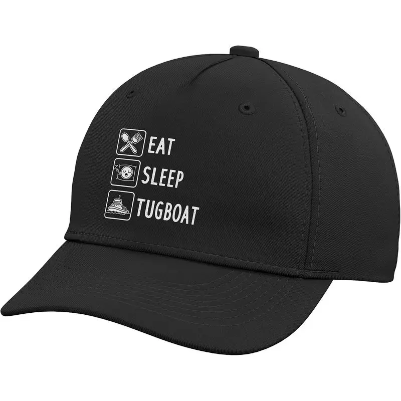 Tugboat Design for Tug Boat Captain - Eat Sleep Tugboat Adjustable Baseball Hat
